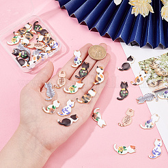 40Pcs 10 Colors Rack Plating Alloy Enamel Pendants&nbsp;ENAM-OC0001-16