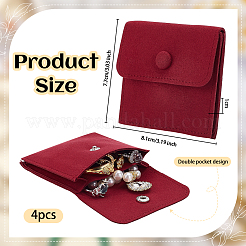 Microfiber Jewelry Flap Pouches&nbsp;ABAG-WH0032-121C