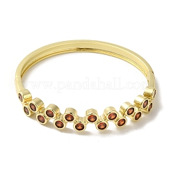 Brass Pave Cubic Zirconia Hinged Bangles for Women&nbsp;BJEW-B091-01G