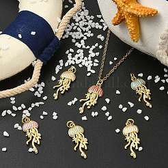 6Pcs 6 Colors Brass Enamel Pendants&nbsp;KK-CJ0005-81