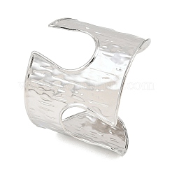 Hammered 304 Stainless Steel Cuff Bangles&nbsp;BJEW-Z164-01P
