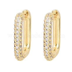 Rectangle Brass Clear Cubic Zirconia Stud Earrings&nbsp;EJEW-A156-12A-G