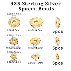 15Pcs 3 Size Sterling Silver Spacer Beads&nbsp;STER-BBC0001-95G