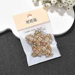 SHEGRACE Brass Pave Clear Cubic Zirconia Flower Chandelier Components Links&nbsp;XGRQ29273-393G