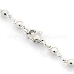 Tarnish Resistant Casual Style 304 Stainless Steel Ball Link Chain Bracelets&nbsp;STAS-O036-06P