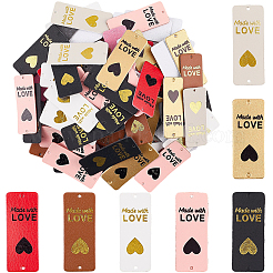 105Pcs 7 Colors Valentine's Day PU Leather Labels&nbsp;DIY-CL0002-01