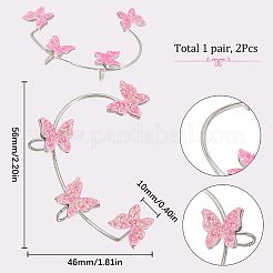 2Pcs 2 Styles Bling Butterfly Cuff Earrings&nbsp;EJEW-SC0001-26B