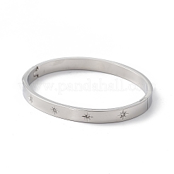 Crystal Rhinestone Star Hinged Bangle&nbsp;BJEW-F390-06