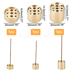 3Pcs 3 Style Brass Incense Burner Holder&nbsp;AJEW-GA0003-75