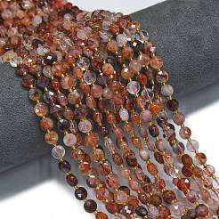 Natural Red Hematoid Quartz/Ferruginous Quartz  Beads Strands&nbsp;G-K389-B01-01