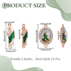 24Pcs 2 Styles Alloy Enamel with Crystal Rhinestone and Acrylic Connector Charms&nbsp;FIND-HY0005-34