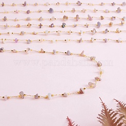Natural Botswana Agate Chips Beaded Chains&nbsp;CHC-SZ0001-62E