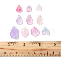 100Pcs 10 Styles Transparent Spray Painted Glass Pendants&nbsp;GLAA-FS0002-16