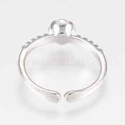 Adjustable Brass Cuff Rings&nbsp;ZIRC-F076-06P