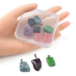 10Pcs 5 Styles Natural & Synthetic Mixed Gemstone Pendants&nbsp;G-YW0001-37