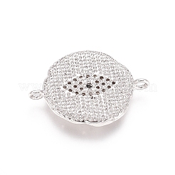 Brass Micro Pave Cubic Zirconia Links Connectors&nbsp;ZIRC-G161-31P
