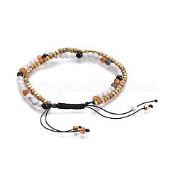 Natural Howlite Beads Multi-Strand Bracelets&nbsp;BJEW-JB04120-03