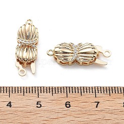 Brass Micro Pave Clear Cubic Zirconia Box Clasps&nbsp;KK-G523-13G