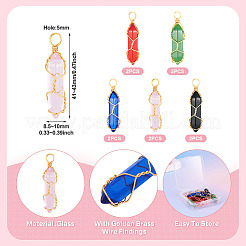 10Pcs 5 Colors Glass Pendants&nbsp;GLAA-TA0002-70