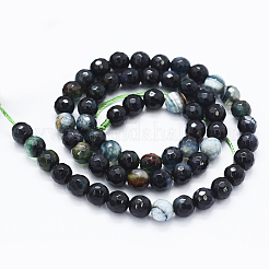 Faceted Natural Agate Beads Strands&nbsp;G-F561-6mm-D10