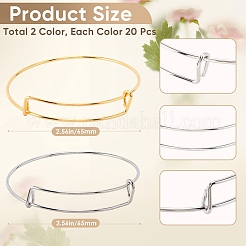40Pcs 2 Colors Adjustable Iron Expandable Bangle Making&nbsp;BJEW-SP0001-01