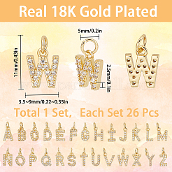 1 Set Brass Micro Pave Clear Cubic Zirconia Charms&nbsp;KK-SC0005-07