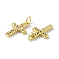 Brass Micro Pave Clear Cubic Zirconia Pendants&nbsp;KK-Z016-19G