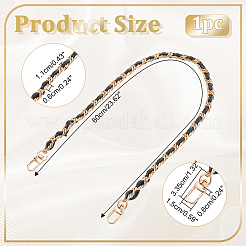 Cowhide Leather Purse Iron Chain Straps&nbsp;FIND-WH0156-32KCG