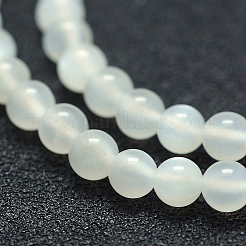 Natural White Moonstone Beads Strands&nbsp;G-P342-02A-4mm-A