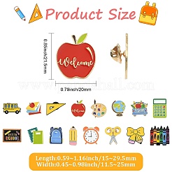 16Pcs 16 Styles Back To School Theme Enamel Pin&nbsp;JEWB-CJ0003-60