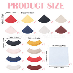 16Pcs 16 Styles PU Leather Fan Bookmarks&nbsp;AJEW-TA0002-23