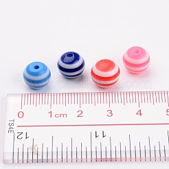 Round Resin Stripe Beads&nbsp;X-RB061