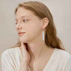 8 Pairs 8 Colors Round Spray Printed Alloy Dangle Earrings&nbsp;EJEW-HS0001-42