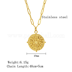 304 Stainless Steel Sun Pendant Necklaces&nbsp;YN2147-1