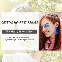 4 Pairs 4 Colors Glass Heart Dangle Stud Earrings&nbsp;EJEW-AN0004-56