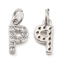 Brass Micro Pave Grade AAA Cubic Zirconia Charms&nbsp;ZIRC-P067-11P-P-NR
