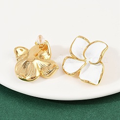 304 Stainless Steel Enamel Flower Stud Earrings&nbsp;EJEW-A138-02G