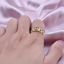 304 Stainless Steel Heart-shaped Cuff Ring Women&nbsp;YP5229-2