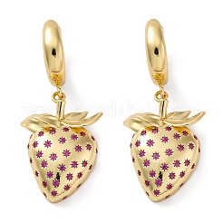 Brass Micro Pave Cubic Zirconia Hoop Earrings&nbsp;EJEW-R016-23G