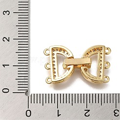 Brass Micro Pave Clear Cubic Zirconia Fold Over Clasps&nbsp;KK-H480-40G
