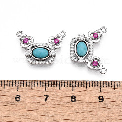 Synthetic Turquoise Rectangle with Flower Pendants&nbsp;KK-N258-15P