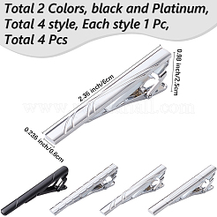 4Pcs 4 Styles Brass Tie Clips for Men&nbsp;FIND-GF0008-04