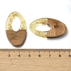Transparent Resin & Walnut Wood Pendants&nbsp;RESI-XCP0002-21