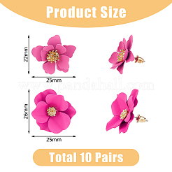 10 Pairs 10 Style Alloy 3D Flower Stud Earrings&nbsp;EJEW-FI0001-92