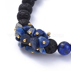 Natural Lava Rock Round Beads Stretch Bracelets&nbsp;BJEW-JB05118