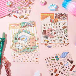 PET Plastic Picture Stickers&nbsp;DIY-TA0015-80E