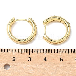 Brass Micro Pave Clear Cubic Zirconia Hoop Earrings&nbsp;EJEW-A132-17G