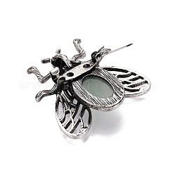 Natural Green Aventurine & Alloy Lapel Pin Brooches&nbsp;GG-N001-04AS-02