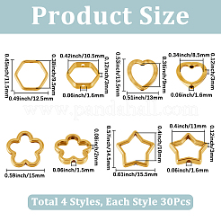 120Pcs 4 Styles Alloy Bead Frame&nbsp;FIND-SP0004-14