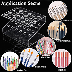 24-Hole Transparent Acrylic Pen & Pencil Display Stands&nbsp;ODIS-WH0027-035B